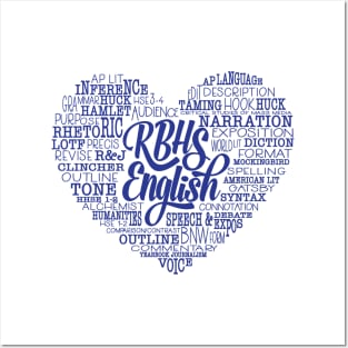 RBHS English Love Blue Text Posters and Art